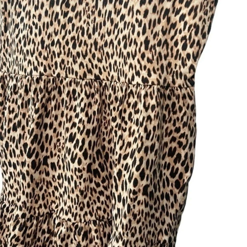 Love Fire Girls Leopard Print Tiered Knit Tank Dress. NWT. Large
